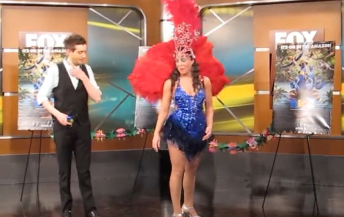 Salsa With Silvia instructor Kelly Atwood on Fox 5.