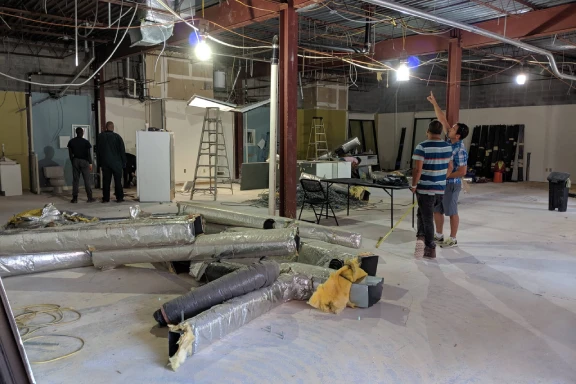 The Salsa With Silvia studio in Bethesda before and after renovation.